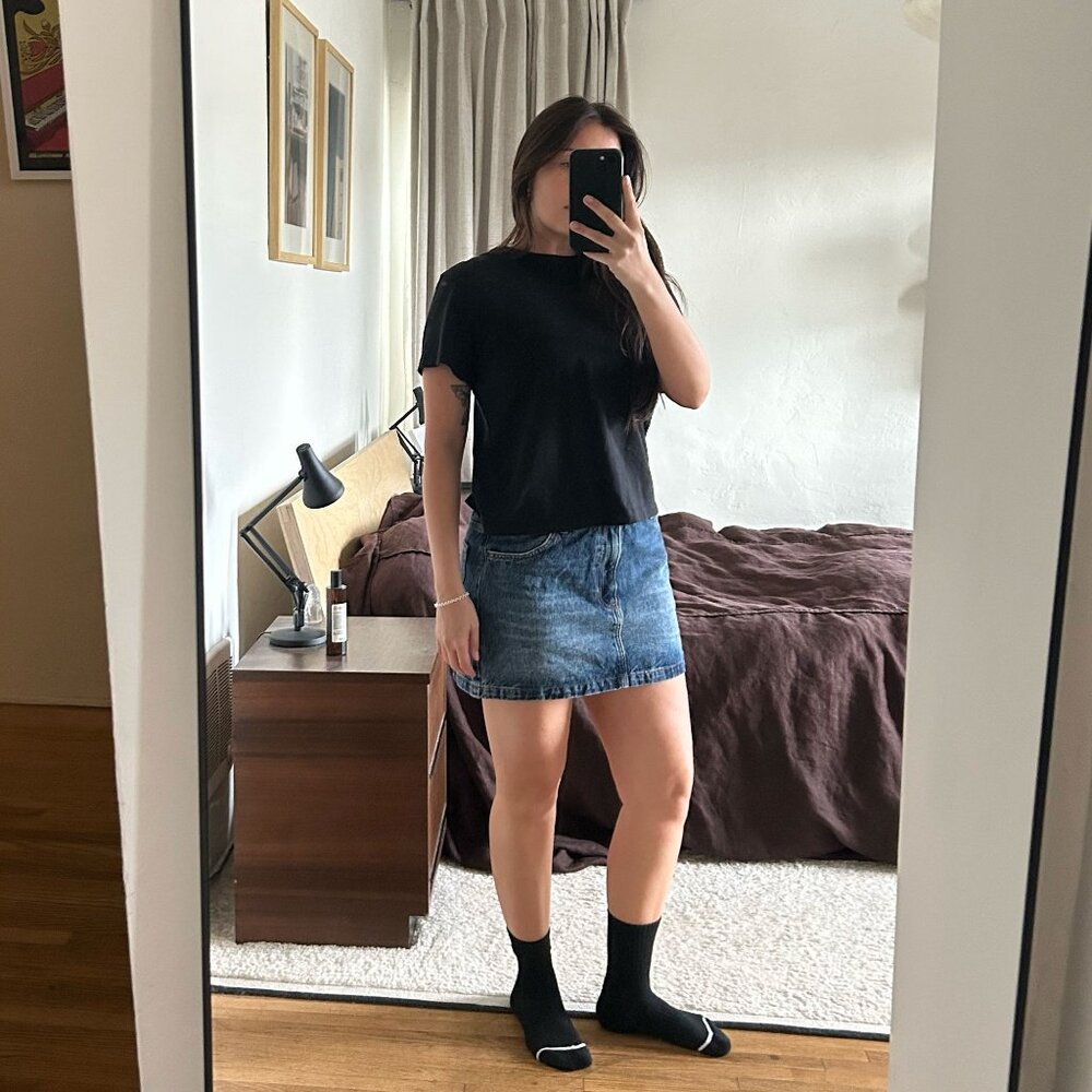 TOPSHOP denim mini skirt